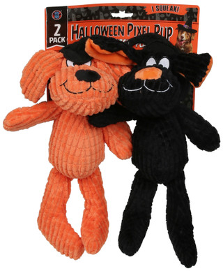 Thumbnail 1: Bow Wow Pet 2 Pk Halloween Pixel Pup Dog Toy 
