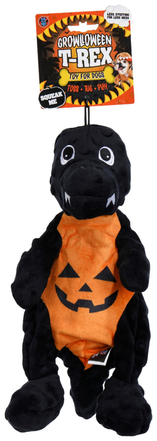 Thumbnail 1: Bow Wow Pet Harvest Growlloween T-Rex Dog Toy 