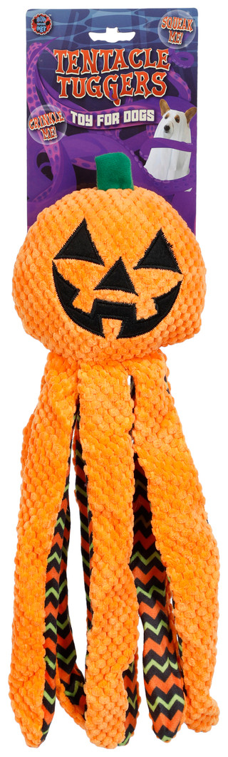 Thumbnail 1: Bow Wow Pet Harvest Jack-O-Octopus Crinkle Dog Toy 