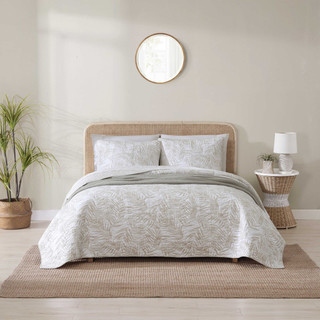 Thumbnail 1: TOMMY BAHAMA Tommy Bahama Palmday 100% Cotton-3Piece-Reversible Quilt Set 