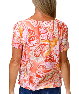 Thumbnail 2: Alfred Dunner Petite Short Sleeve Paisley Studio Top 