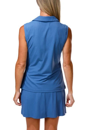 Thumbnail 2: Lillie Green Women's Sleeveless Johnny Collar Golf Polo  