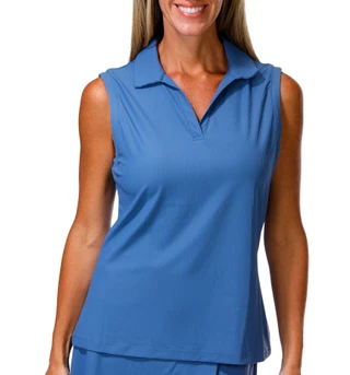 Thumbnail 1: Lillie Green Women's Sleeveless Johnny Collar Golf Polo  