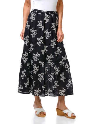 Thumbnail 1: Ellen Tracy Women's Tiered Eyelet Skirt 