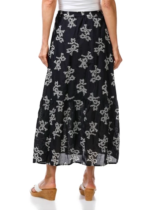 Thumbnail 3: Ellen Tracy Women's Tiered Eyelet Skirt 