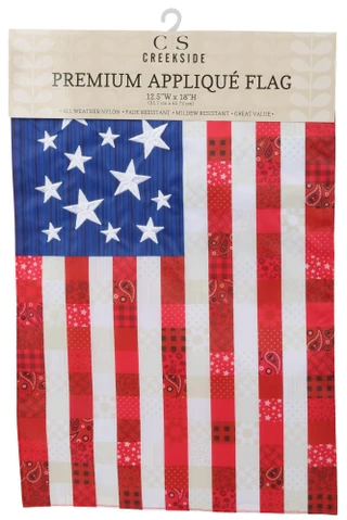 Thumbnail 1: Creekside 12x18 Premium American Applique Flag Outdoor Decor 