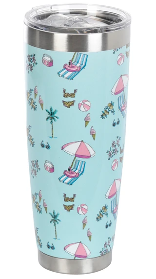 Thumbnail 1: REEL LEGENDS 30 oz Beach Happy Stainless Steel Tumbler 