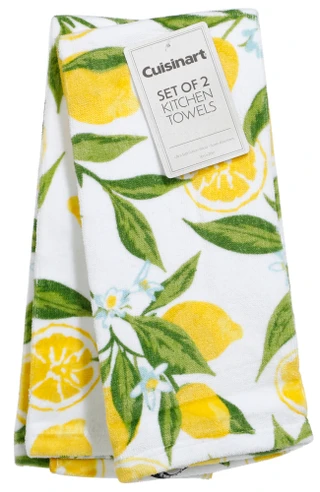 Thumbnail 1: CUISINART Lemon Printed Kitchen Towel Set - 2 Piece, 16" x 26" 