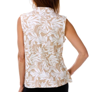 Thumbnail 3: Coral Bay Golf Women's Sleeveless 1/4 Zip Neck Golf Polo Top 