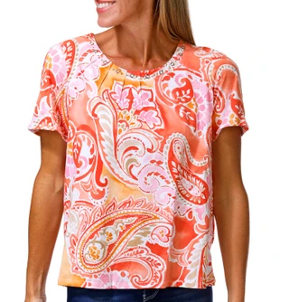 Thumbnail 1: Alfred Dunner Women's Short Sleeve Paisley Studio Tee 