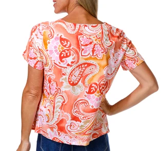 Thumbnail 3: Alfred Dunner Women's Short Sleeve Paisley Studio Tee 