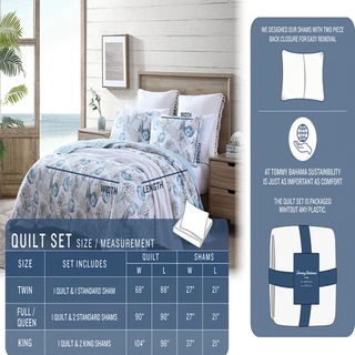 Thumbnail 11: TOMMY BAHAMA Tommy Bahama Palmday 100% Cotton-3Piece-Reversible Quilt Set 