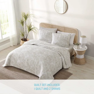 Thumbnail 18: TOMMY BAHAMA Tommy Bahama Palmday 100% Cotton-3Piece-Reversible Quilt Set 