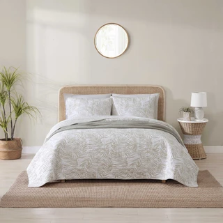 Thumbnail 1: TOMMY BAHAMA Tommy Bahama Palmday 100% Cotton-3Piece-Reversible Quilt Set 