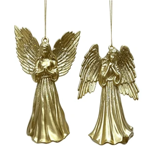 Thumbnail 1: Magical Season 2-Piece Gold Angel Ornament Set 