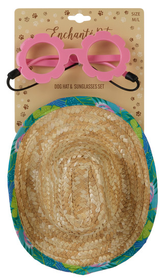 Thumbnail 1: ENCHANTE 2 Pc Pet Sunglasses & Hat Set 