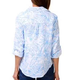 Thumbnail 2: Dash Petite Roll Tab Sleeve Print Top 