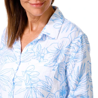 Thumbnail 3: Dash Petite Roll Tab Sleeve Print Top 