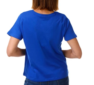 Thumbnail 2: Coral Bay Petite Short Sleeve Crochet Trim V Neck Top 