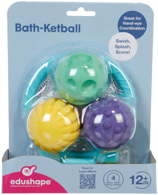 Thumbnail 1: Edushape 4 Pc Basketball Hoop Bath Toy w/ Suction Cups  