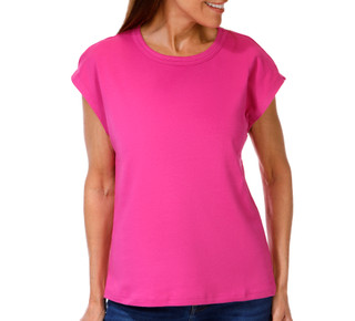 Thumbnail 1: Coral Bay Petite Cap Sleeve Layered Crew Neck Top 