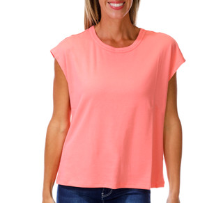 Thumbnail 1: Coral Bay Petite Cap Sleeve Layered Crew Neck Top 
