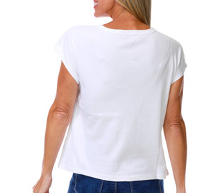 Thumbnail 2: Coral Bay Petite Cap Sleeve Layered Crew Neck Top 