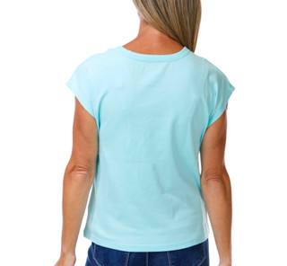 Thumbnail 2: Coral Bay Petite Cap Sleeve Layered Crew Neck Top 