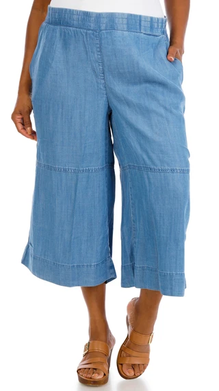Thumbnail 1: Coral Bay Plus 21 In. Wide Leg Crop Pants 