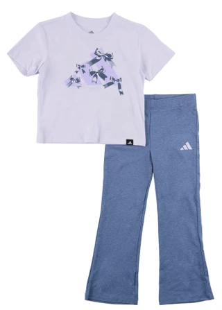 Thumbnail 1: Adidas Little Girls 2 Pc Flare Pants Set 