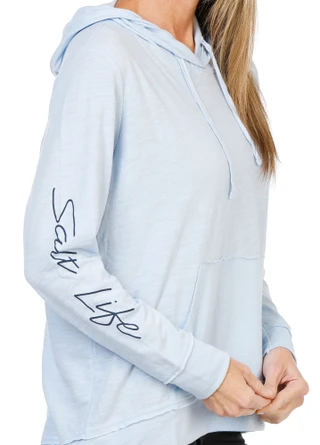 Thumbnail 2: Salt Life Women's Long Sleeve Hooded Shark Tooth Top  