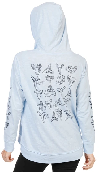 Thumbnail 1: Salt Life Women's Long Sleeve Hooded Shark Tooth Top  