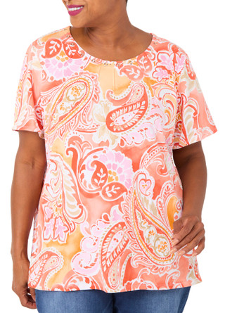 Thumbnail 1: Alfred Dunner Plus Short Sleeve Print Top 