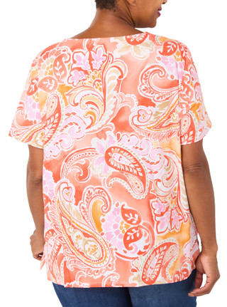 Thumbnail 2: Alfred Dunner Plus Short Sleeve Print Top 