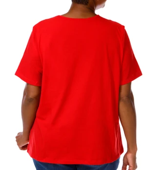 Thumbnail 2: Coral Bay Plus Short Sleeve Bling Flag Crew Neck Top 