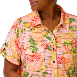 Thumbnail 3: Coral Bay Women's Plus Short Sleeve Button Placket Top 