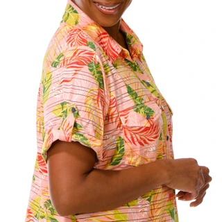 Thumbnail 4: Coral Bay Women's Plus Short Sleeve Button Placket Top 