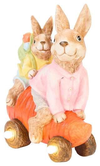 Thumbnail 3: PD HOME LED Bunnies On Carrot Figurine 