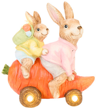 Thumbnail 1: PD HOME LED Bunnies On Carrot Figurine 