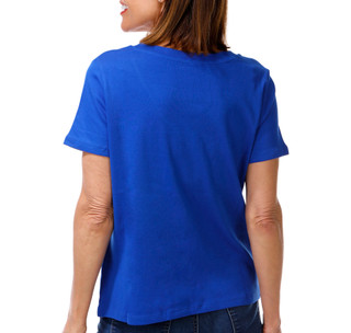 Thumbnail 3: Coral Bay Petite Short Sleeve V-Neck Grommet Top 