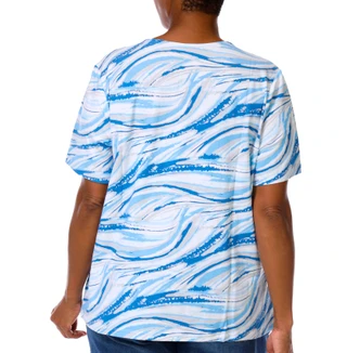Thumbnail 2: Coral Bay Plus Short Sleeve Double Tube Split Neck Top 