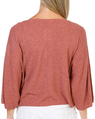 Thumbnail 2: MAX STUDIO Women's 3/4 Sleeve Solid Top 