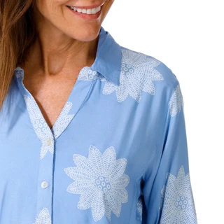 Thumbnail 2: Coral Bay Women's 3/4 Sleeve Floral Button Down Top 