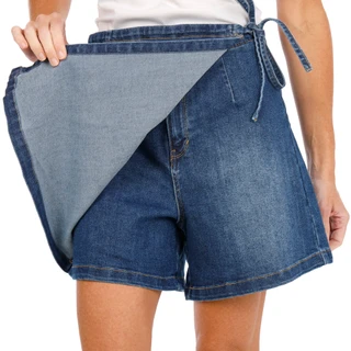 Thumbnail 2: Curve Women's Denim Front Tie Wrap Skort 