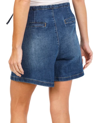Thumbnail 3: Curve Women's Denim Front Tie Wrap Skort 