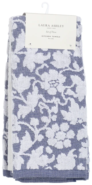 Thumbnail 1: Laura Ashley 3 Pk Floral Kitchen Towels Set 