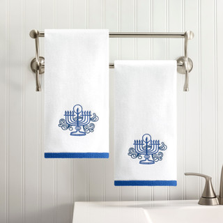 Thumbnail 5: AVANTI Avanti Menorah 2-Pack Hand Towel Set 