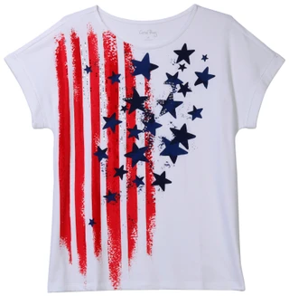 Thumbnail 1: Coral Bay Women's Scratchy American Flag Tee 