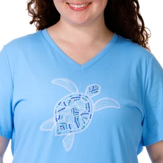Thumbnail 2: Coral Bay Plus Turtle Embroidered Heatset Tee 