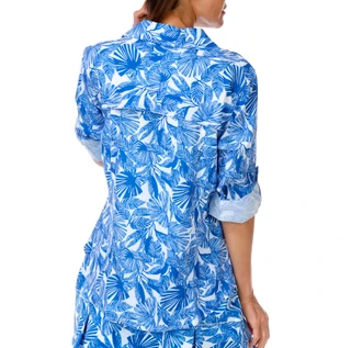 Thumbnail 2: REEL LEGENDS Petite Long Sleeve Wayfinder Button Front Top 